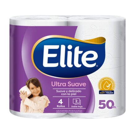 PAPEL HIGIENICO DOBLE HOJA 50 MTS X4ULTRA SUAVE ELITE