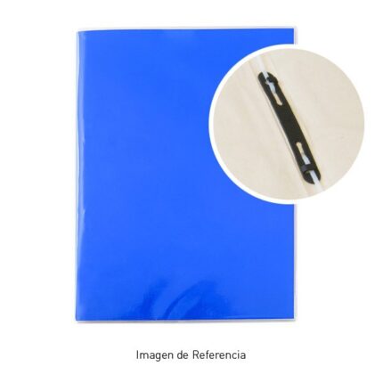 CARPETA PLASTIFICADA AZUL CON GUSANO