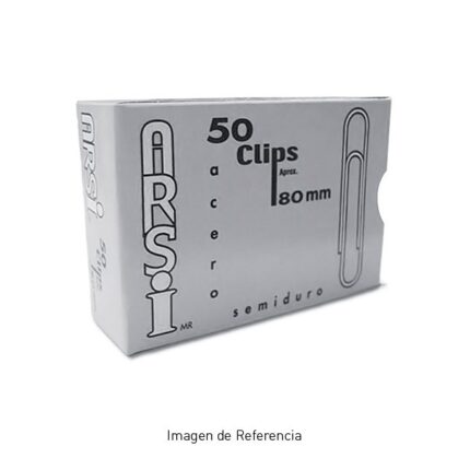 CLIPS 80 MM PUNTA REDONDA 50 UNIDADES