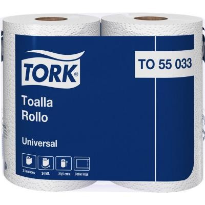 TOALLA PAPEL DOBLE HOJA 24 MTS X2 TORK